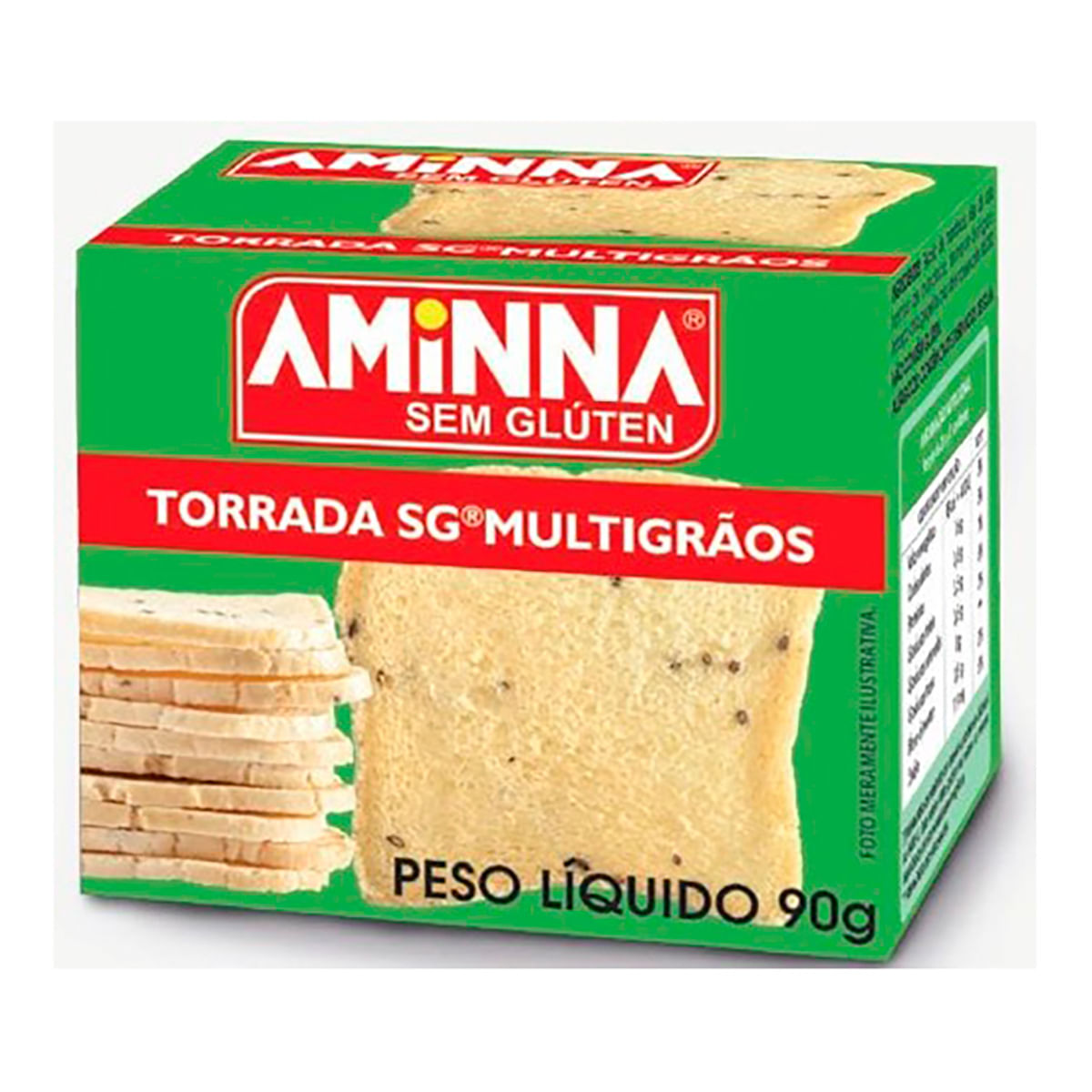 Torrada sem Glúten Multigrãos Aminna 90 g