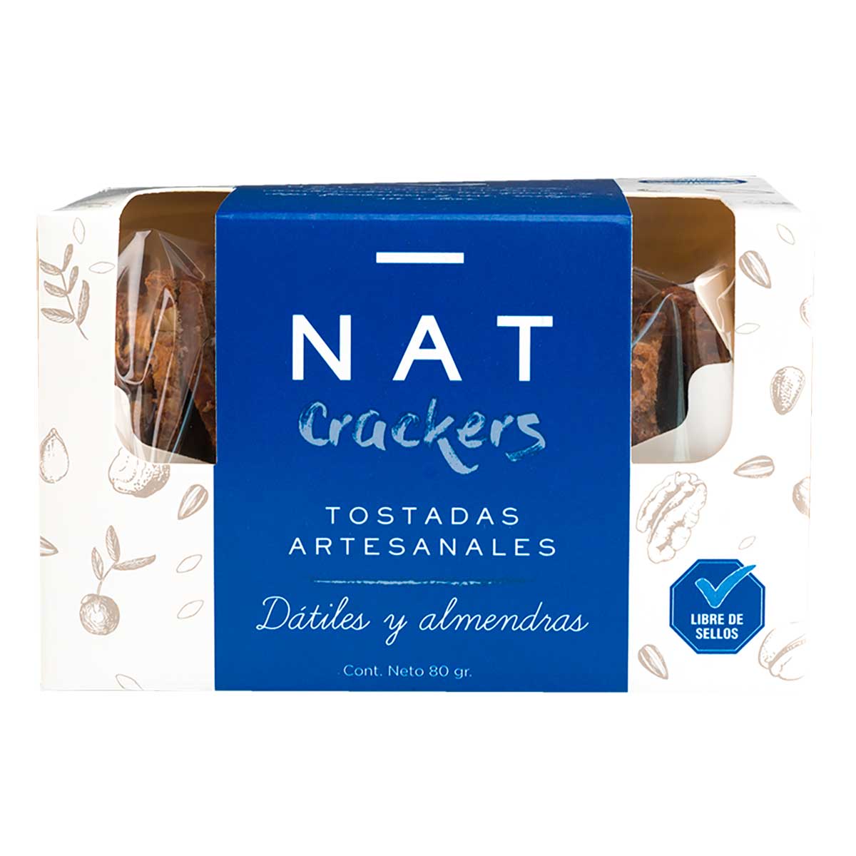 Torrada Tâmara e Amêndoas Nat Crackers 80g