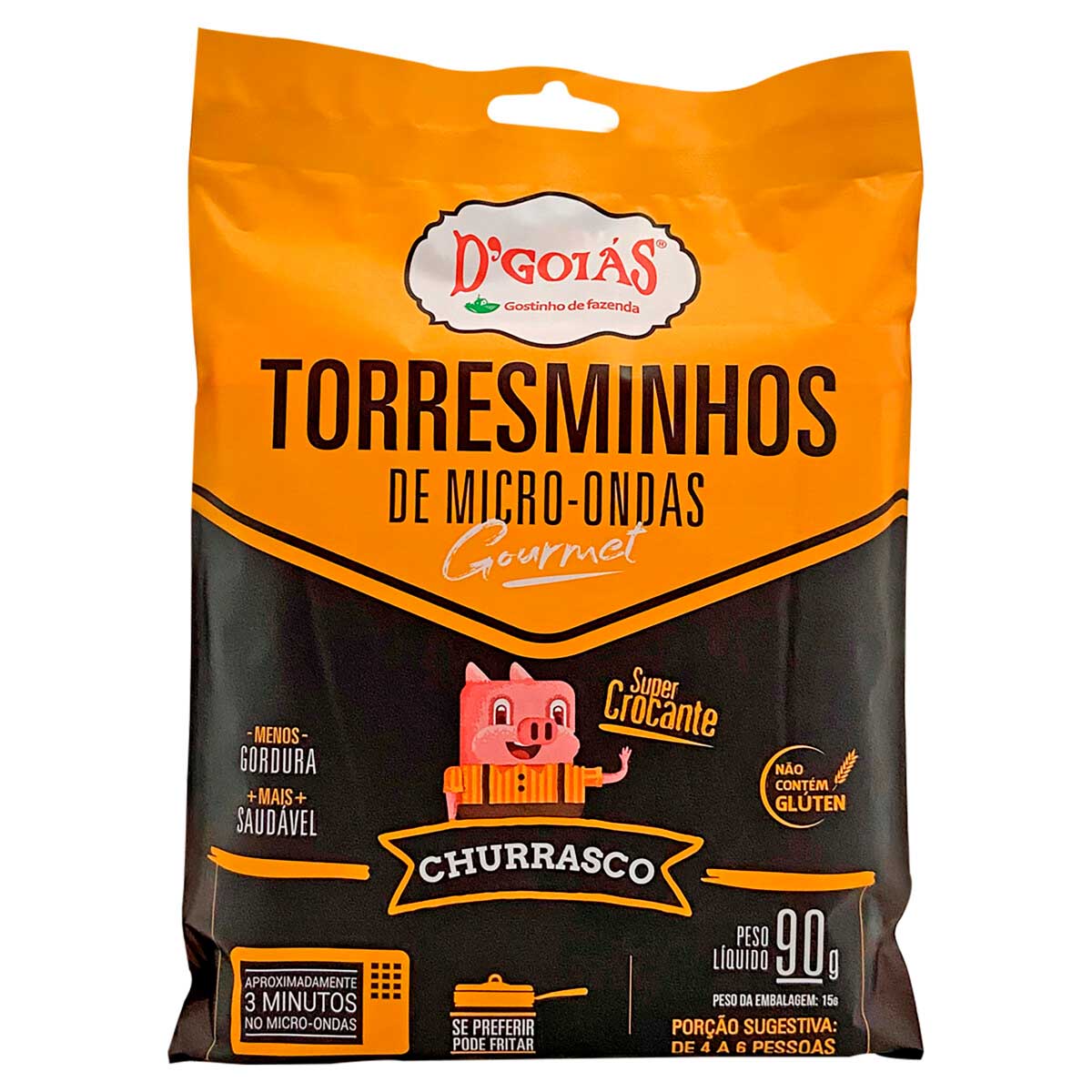 Torresminho para Micro-Ondas Sabor Churrasco D&apos;Goiás Gourmet 90g