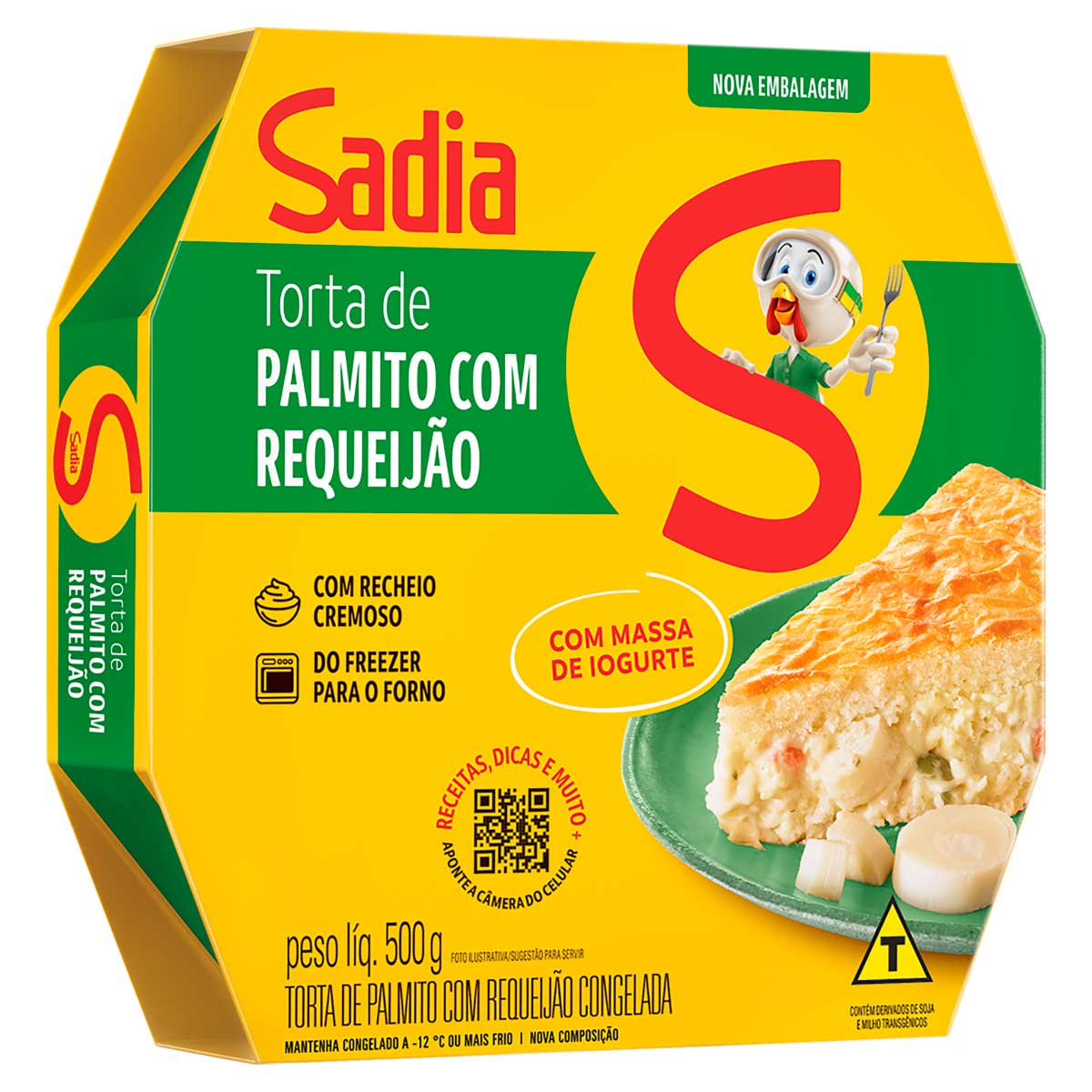 Torta com Massa de Iogurte Sadia de Palmito com Requeijão 500g