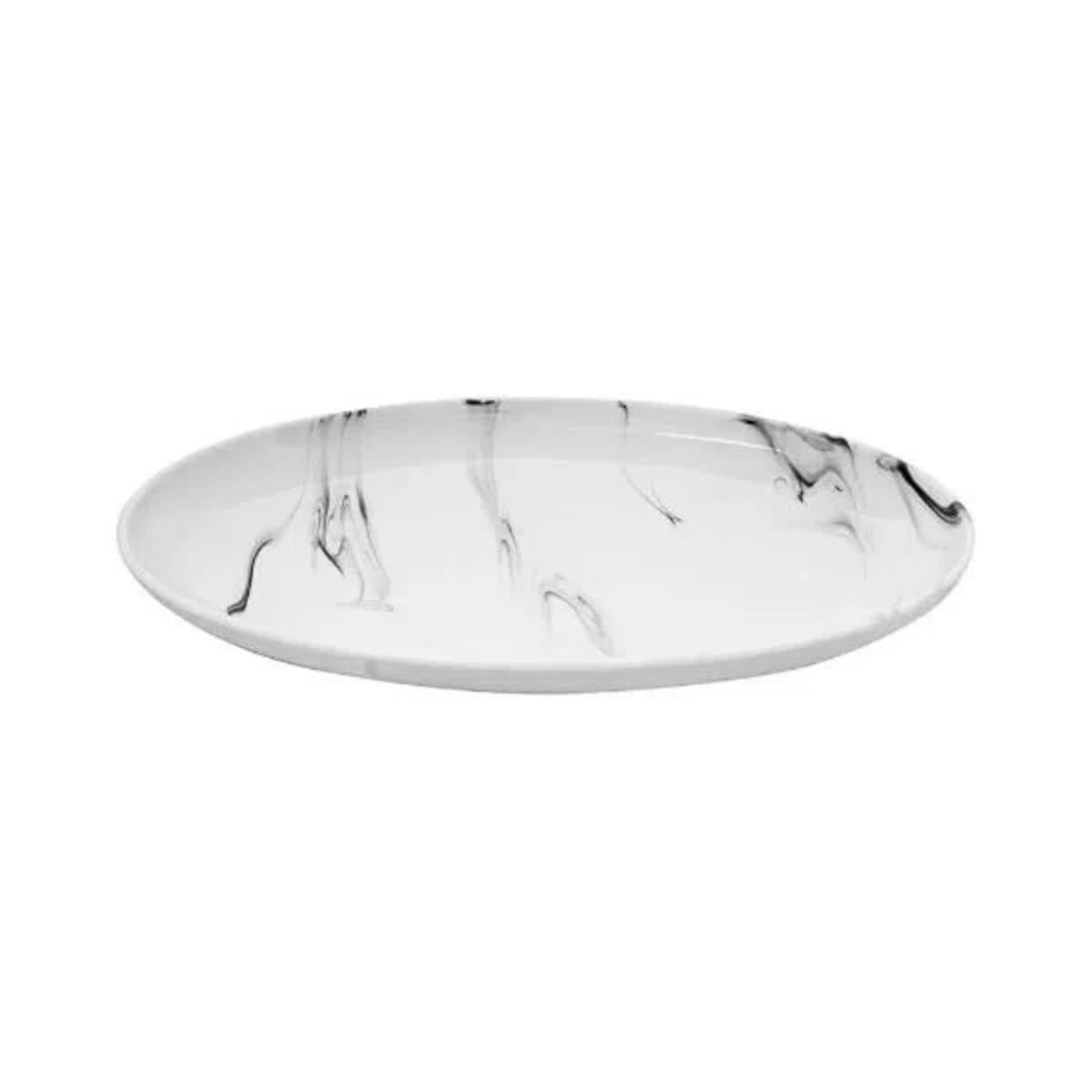 Travessa Oval em Porcelana Marble 30,5 cm Haüskraft