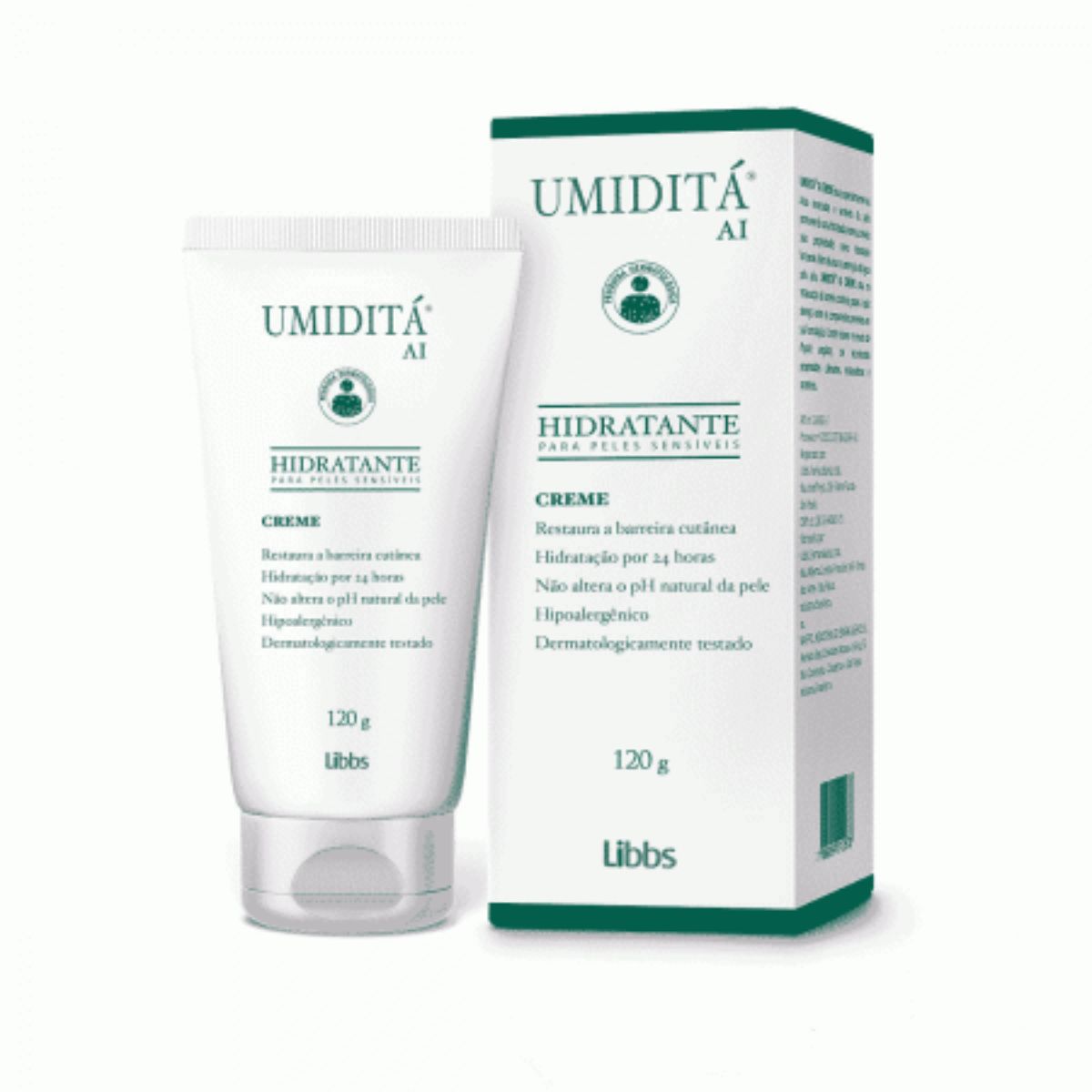 Creme Hidratante Corporal Umiditá Ai Para Pele Sensível Com 120g