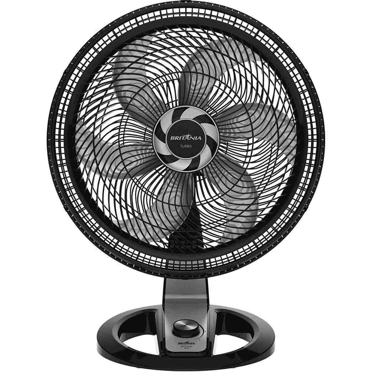 Ventilador de Mesa Britânia BVT510P Turbo 50cm 3 Velocidades 6 Pás Preto 110v