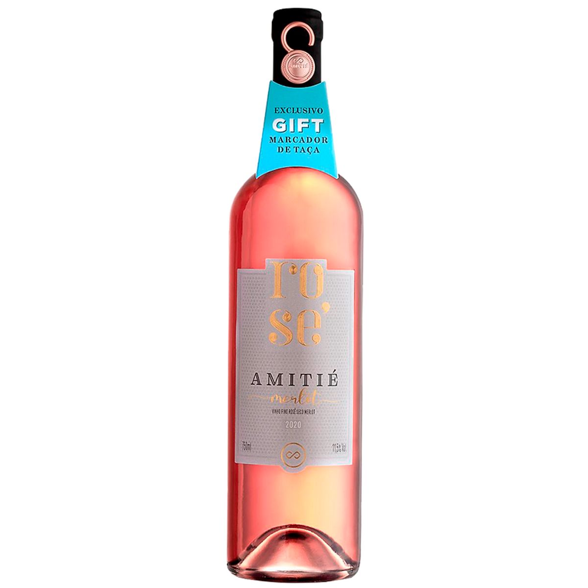 Vinho Rosé Amitié Safra 2020 Merlot 750ml