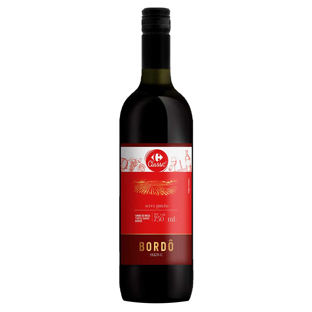 Vinho Tinto Suave Carrefour Classic Bordô 750ml