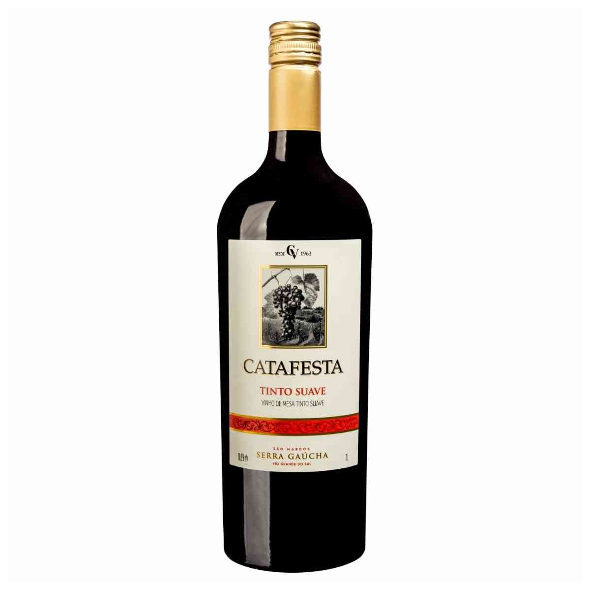 Vinho de Mesa Tinto Suave Tradicional Catafesta 1L