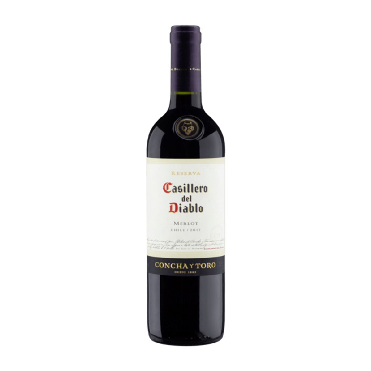 Vinho Chileno Tinto Seco Reserva Casillero del Diablo Merlot Valle Central Garrafa 750 ml