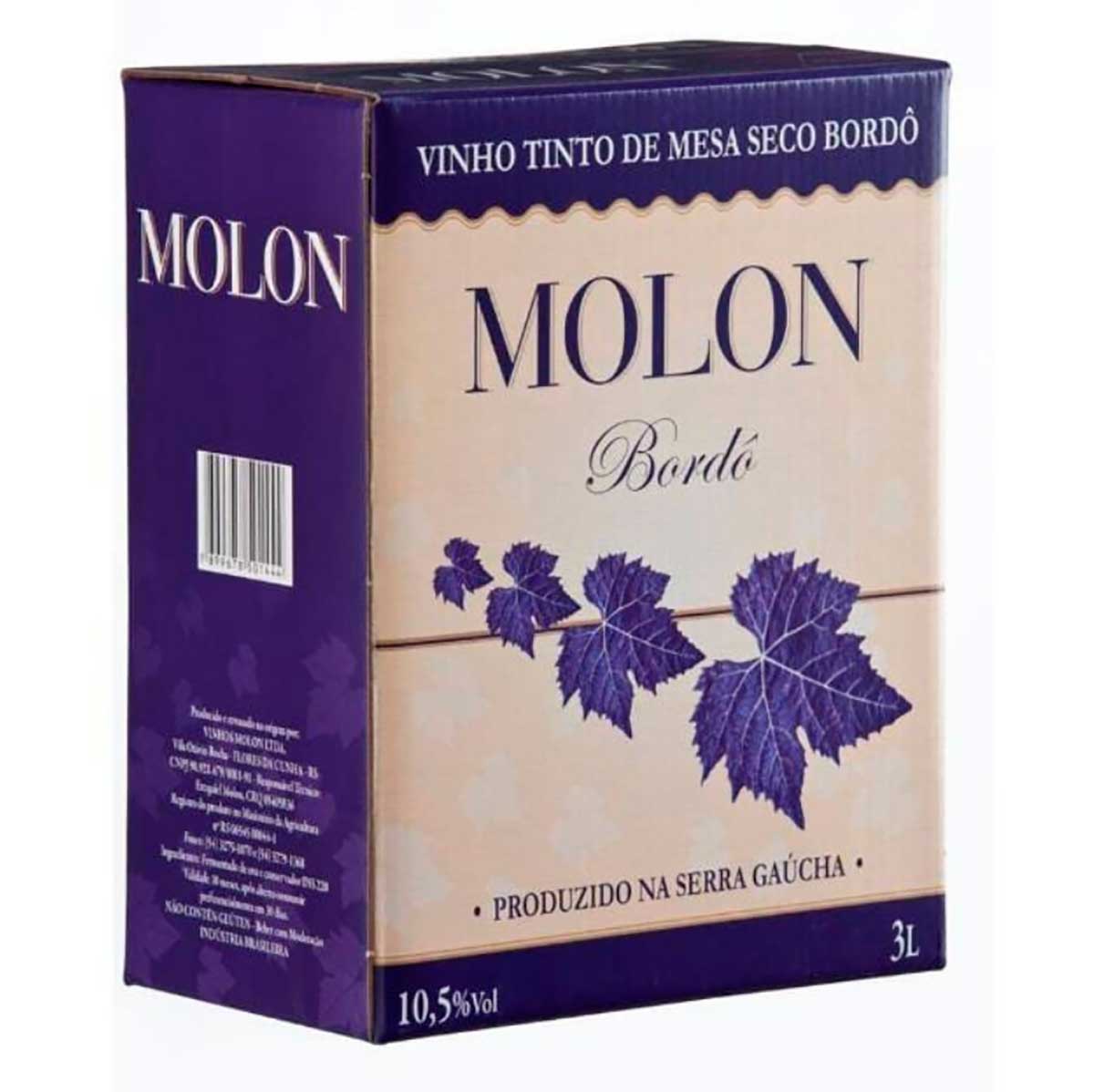 Vinho Tinto Seco Mesa Molon Bag 3 L