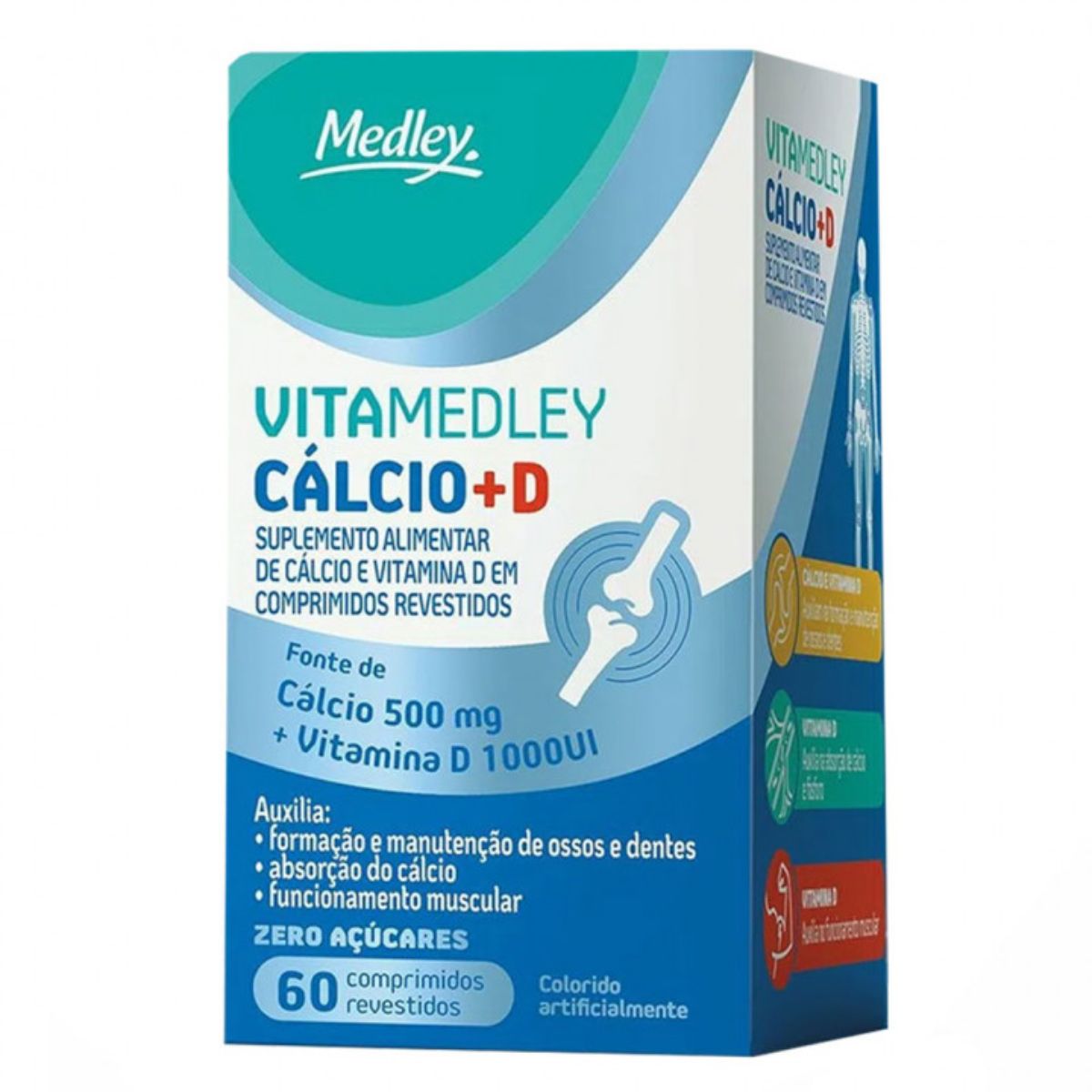 Vita Medley Cálcio 500 mg + Vitamina D 1000UI 60 Comprimidos