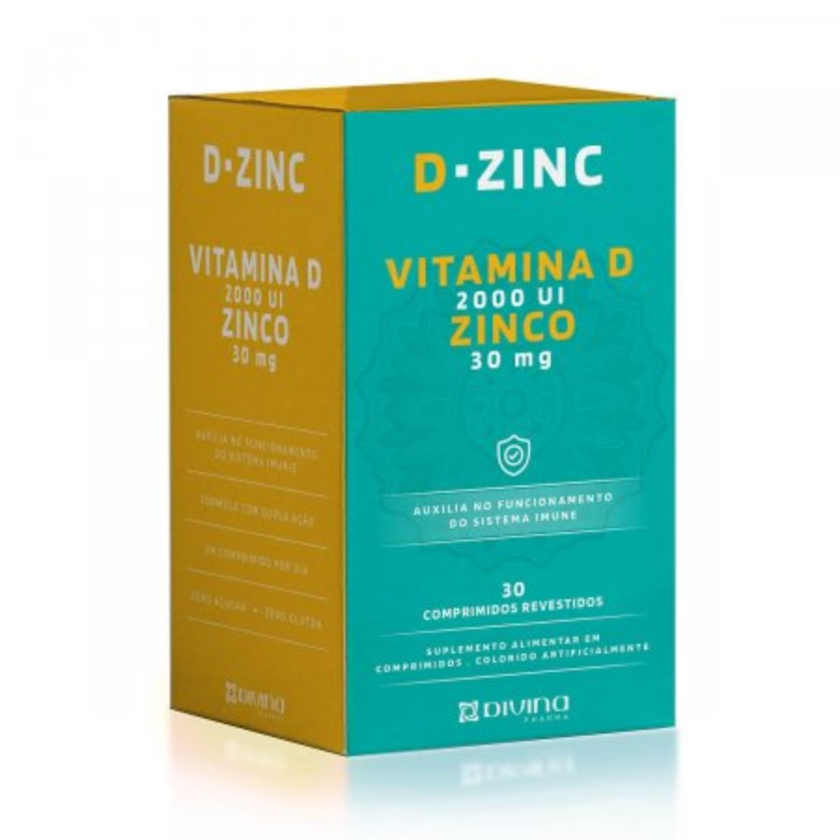 Vitamina D e Zinco Divina Pharma 30 Comprimidos