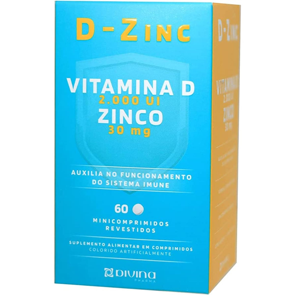 Vitamina D e Zinco Divina Pharma 60 Comprimidos