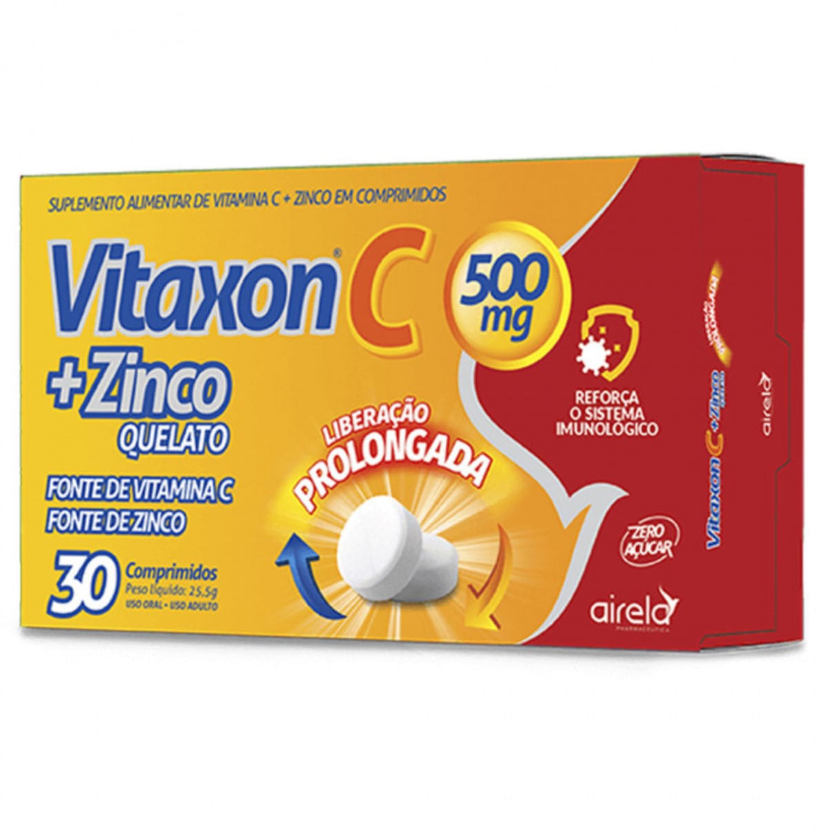 Vitaxon C 500 mg + Zinco Liberação Prolongada 30 comprimidos