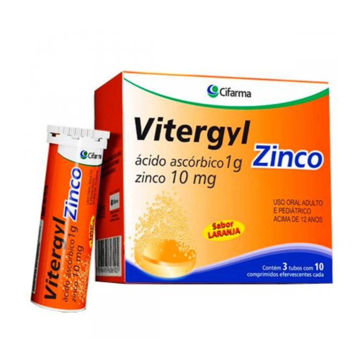 Vitergyl Zinco 1G Efervecente 3 Tubos com 10 Comprimidos Cada