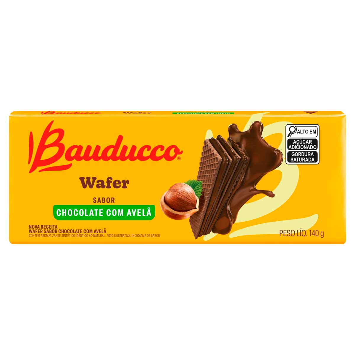 Wafer Chocolate e Avelã Bauducco 140g