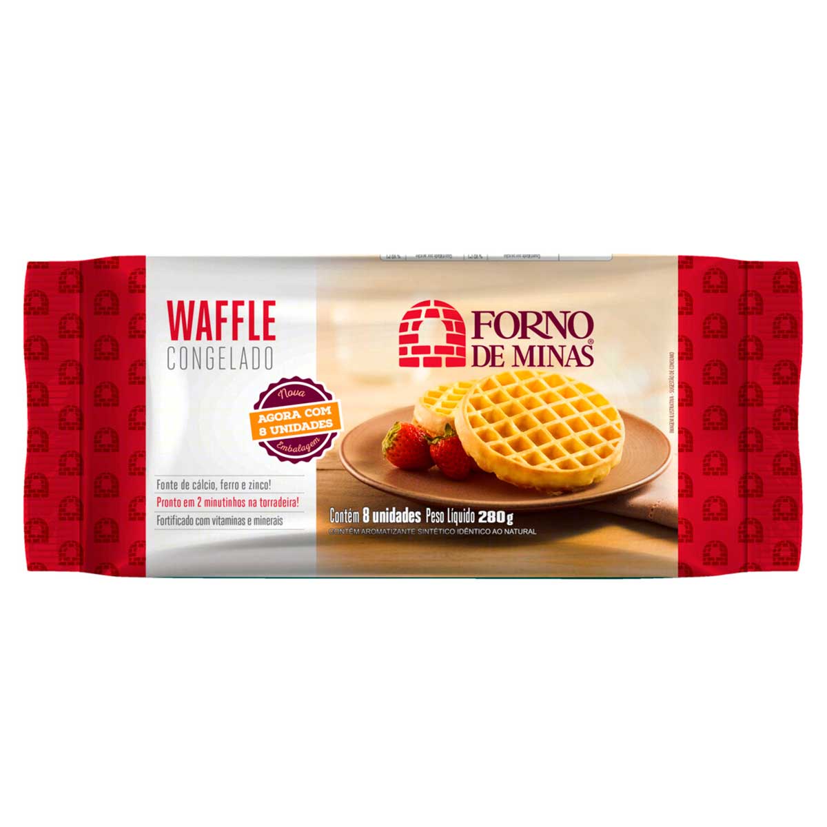 Waffle Congelado Forno de Minas 280g 8 Unidades