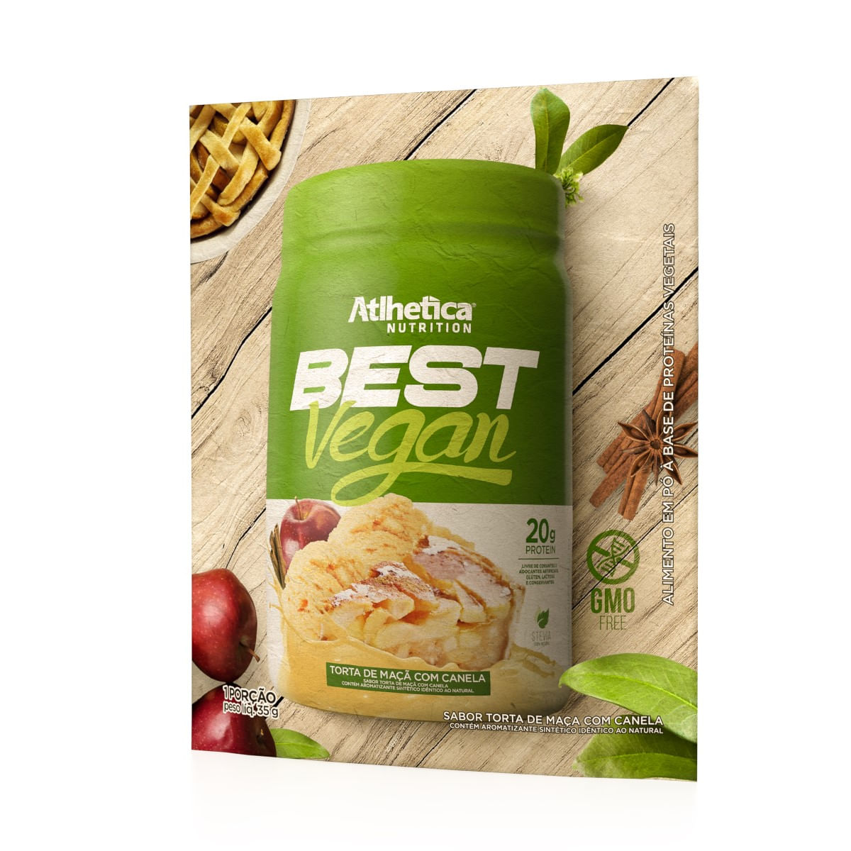 Suplemento Best Vegan Torta de Maçã com Canela Atlhetica Nutrition 35 g